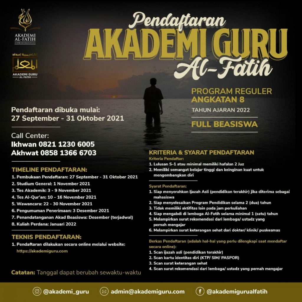 Pendaftaran Akademi Guru Al-Fatih (Angkatan 8)